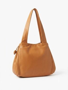 Vintage CB Pelletterie Italy Tan Leather Slouchy Hobo Shoulder Bag Tote